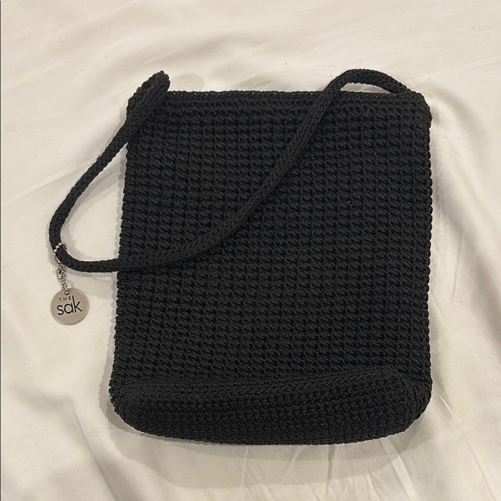 The Sak Crochet Mini Hobo in Black